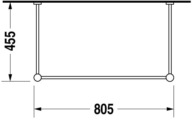 Duravit Vero Metallkonsole Chrom Poliert, höhenverstellbar, 455x808x715-780 mm