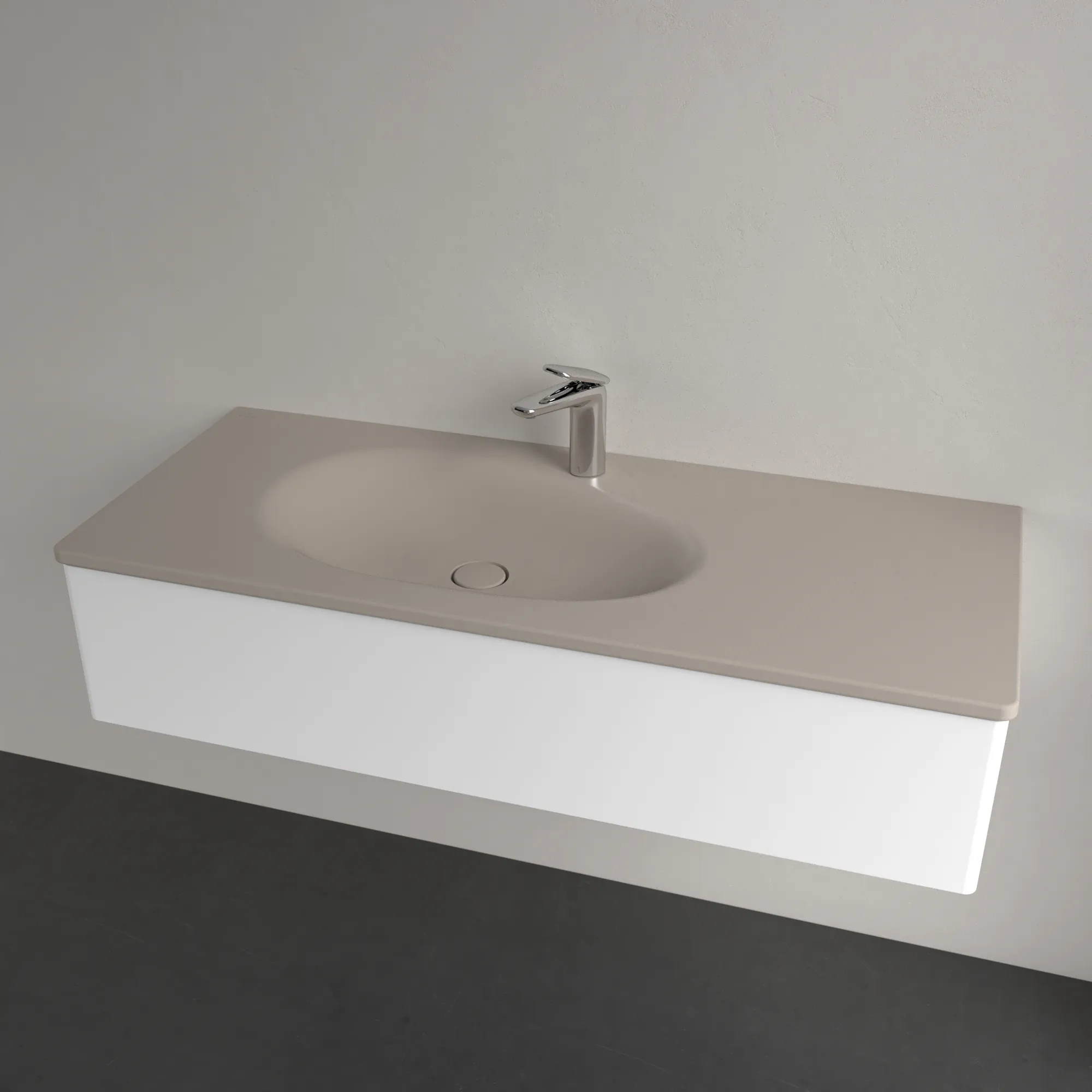 Villeroy & Boch Wandwaschtisch „Antao“ 1200 × 500 × 150 mm, für Becken links in Almond