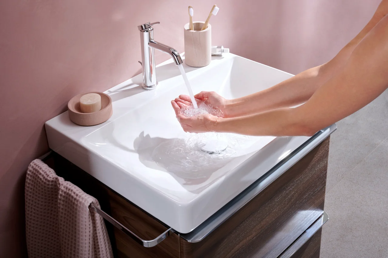 Hansgrohe Tecturis S Einhebel-Waschtischmischer 110 CoolStart EcoSmart+ mit Zugstangen-Ablaufgarnitur Chrom