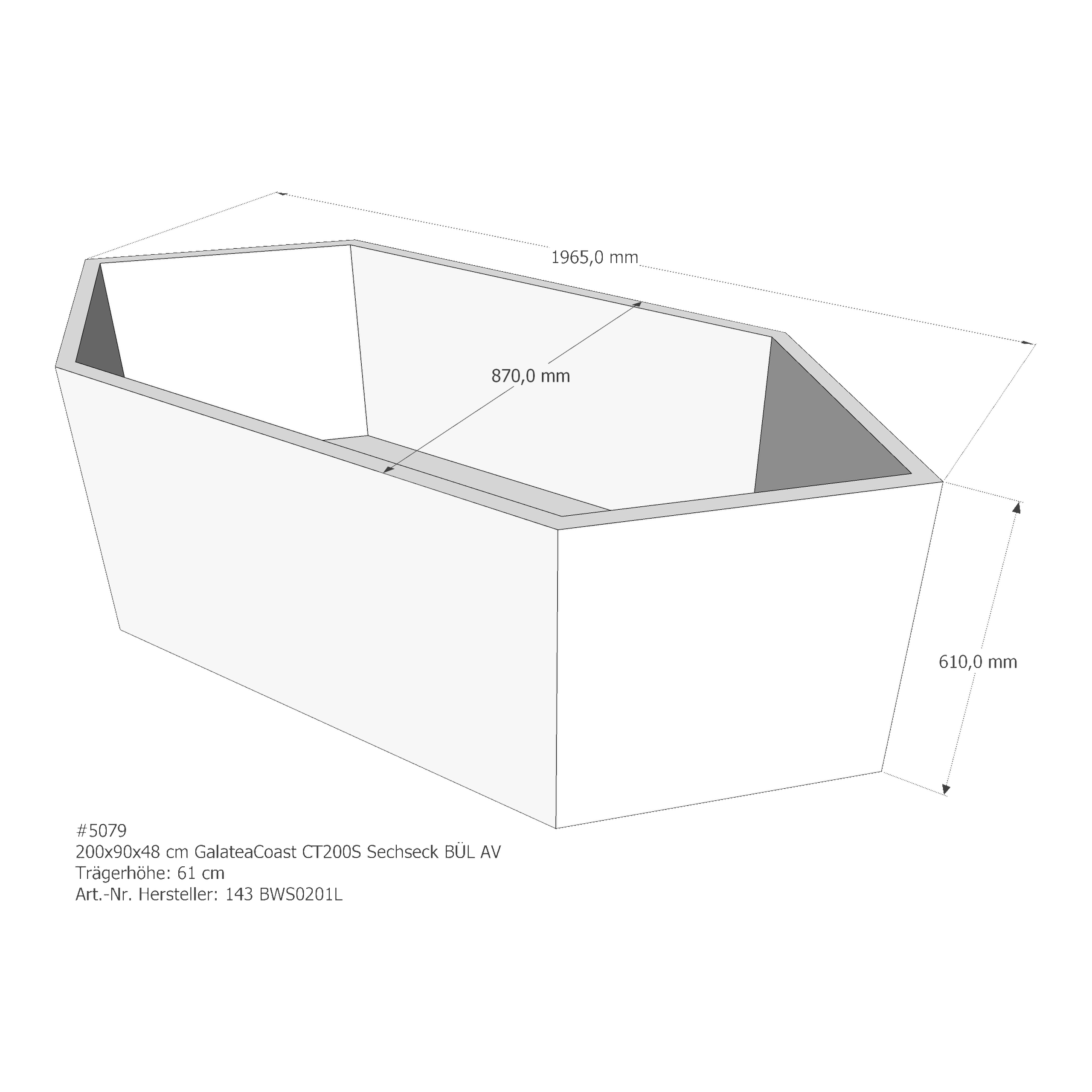 Badewannenträger für Galatea ~Coast CT 200 S 200 × 90 × 48 cm Badewannenträger für Galatea ~Coast CT 200 S 200 × 90 × 48 cm