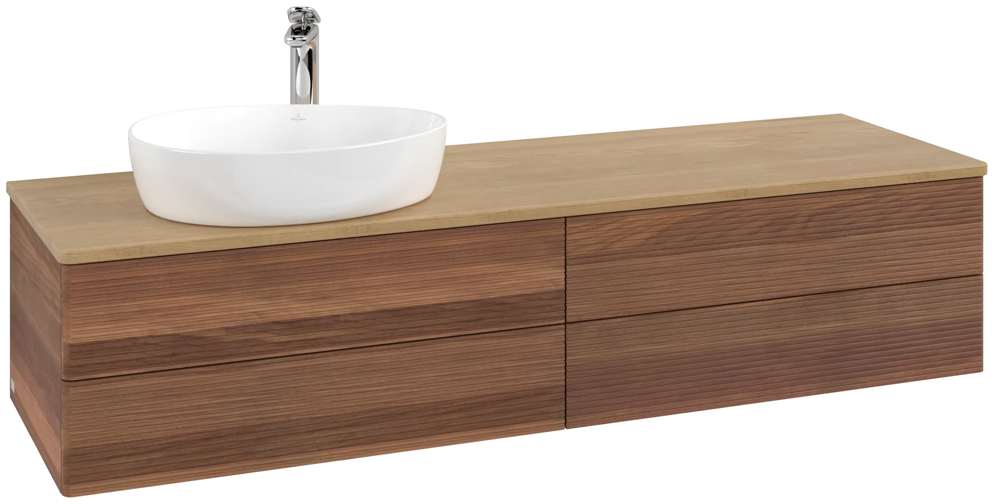 Villeroy & Boch Antao Waschbeckenunterschrank L26_5 1600x360x500mm Warm Walnut/Honey Oak