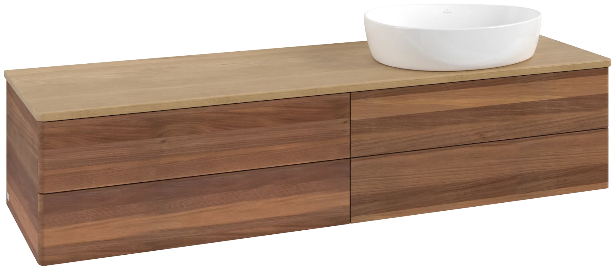 Villeroy & Boch Antao Waschbeckenunterschrank L27_1, 1600x360x500 mm, Warm Walnut / Honey Oak