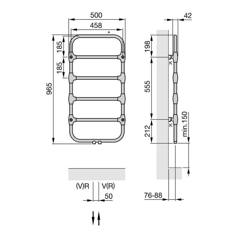 Zehnder Nobis NOB-150-050 1520x60x500 Chrom Zehnder Nobis NOB-150-050 1520x60x500 Chrom