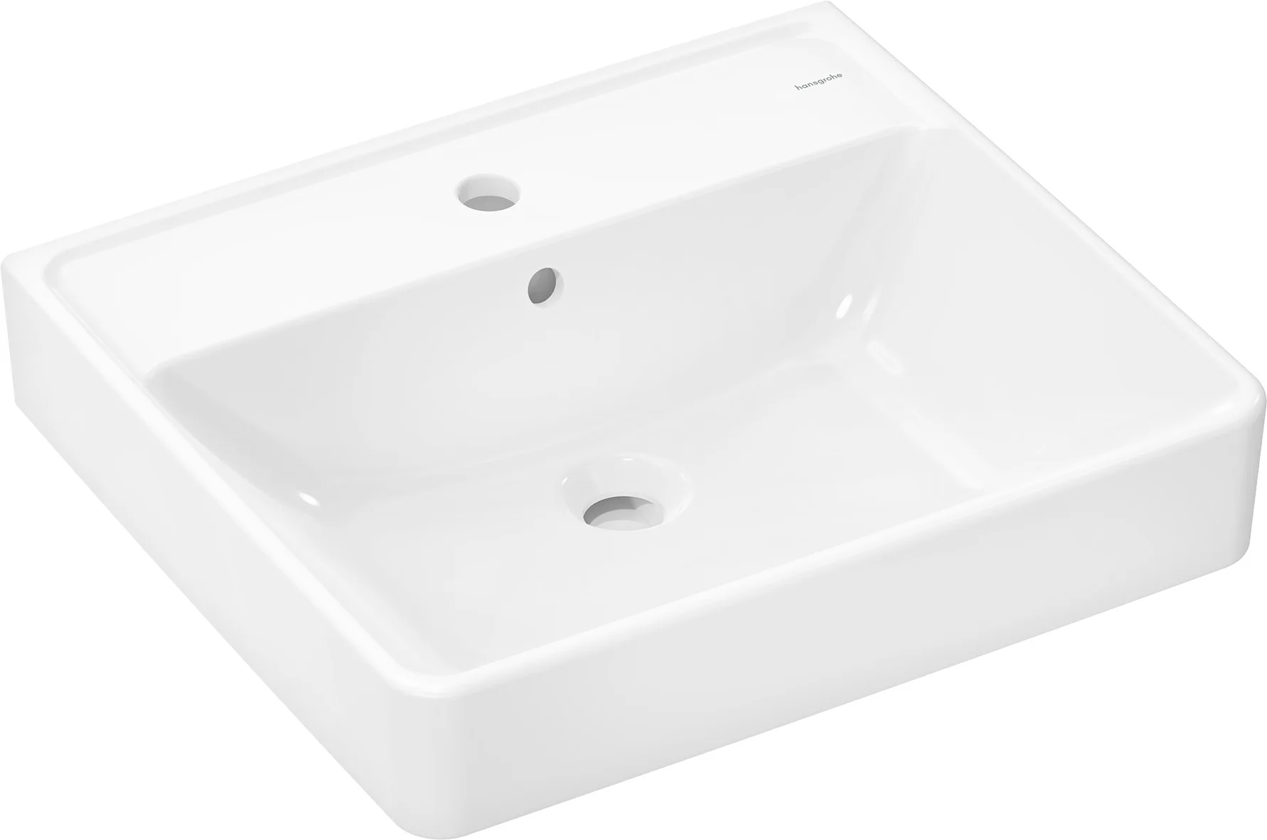 Hansgrohe Waschtisch Xanuia Q, weiß, 550x480 mm, wandhängend mit Hahnloch und Überlauf Hansgrohe Waschtisch Xanuia Q, weiß, 550x480 mm, wandhängend mit Hahnloch und Überlauf