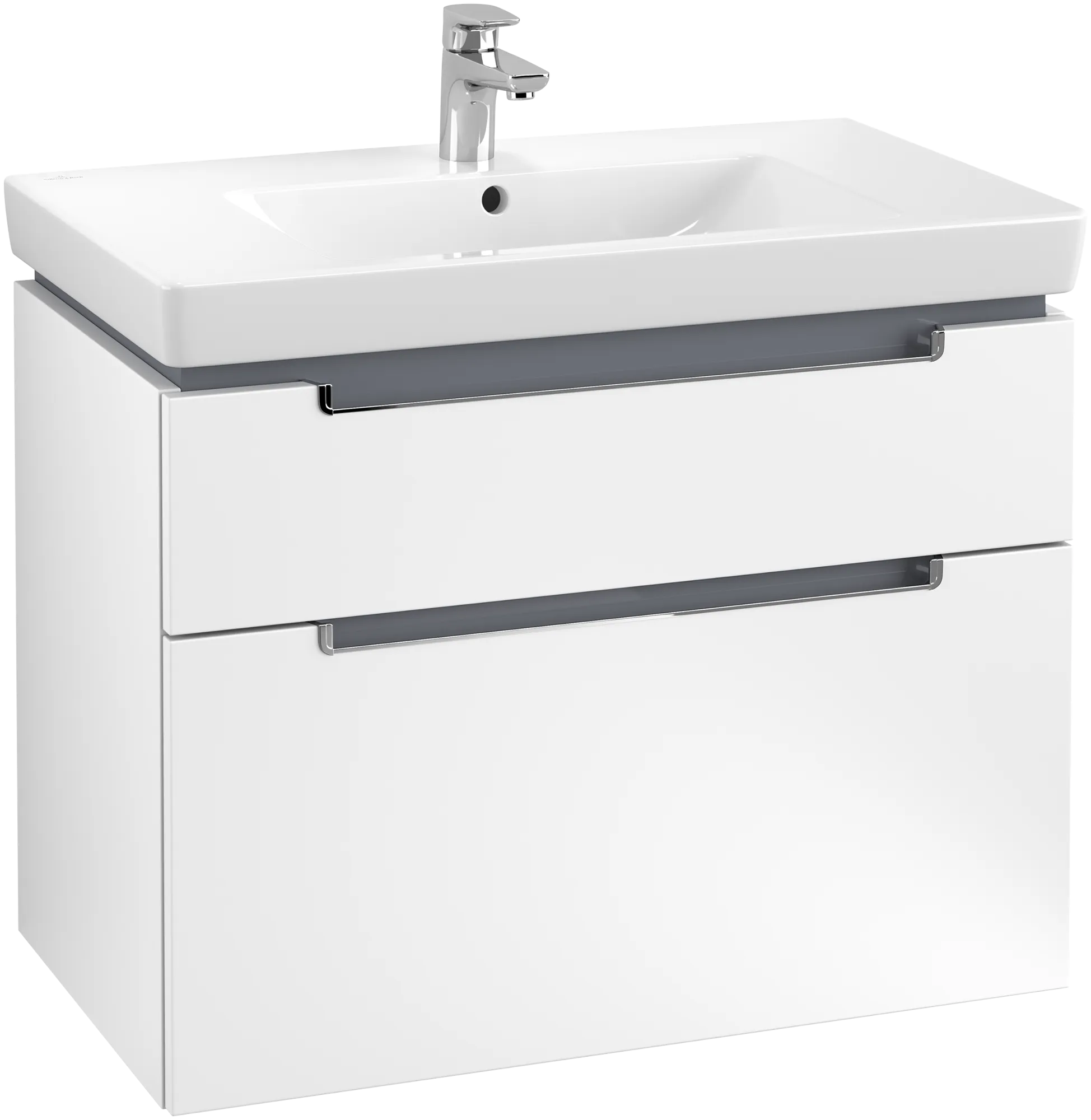 Villeroy & Boch Waschtischunterschrank „Subway 2.0“ 787 × 590 × 449 mm Weiß Matt, für Becken mittig, ohne Beleuchtung
