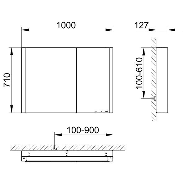 KEUCO Wandvorbau Spiegelschrank „Somaris“ Eiche hell Dekor, Aufputz, mit Spiegelheizung 1000 × 710 × 127 mm KEUCO Wandvorbau Spiegelschrank „Somaris“ Eiche hell Dekor, Aufputz, mit Spiegelheizung 1000 × 710 × 127 mm