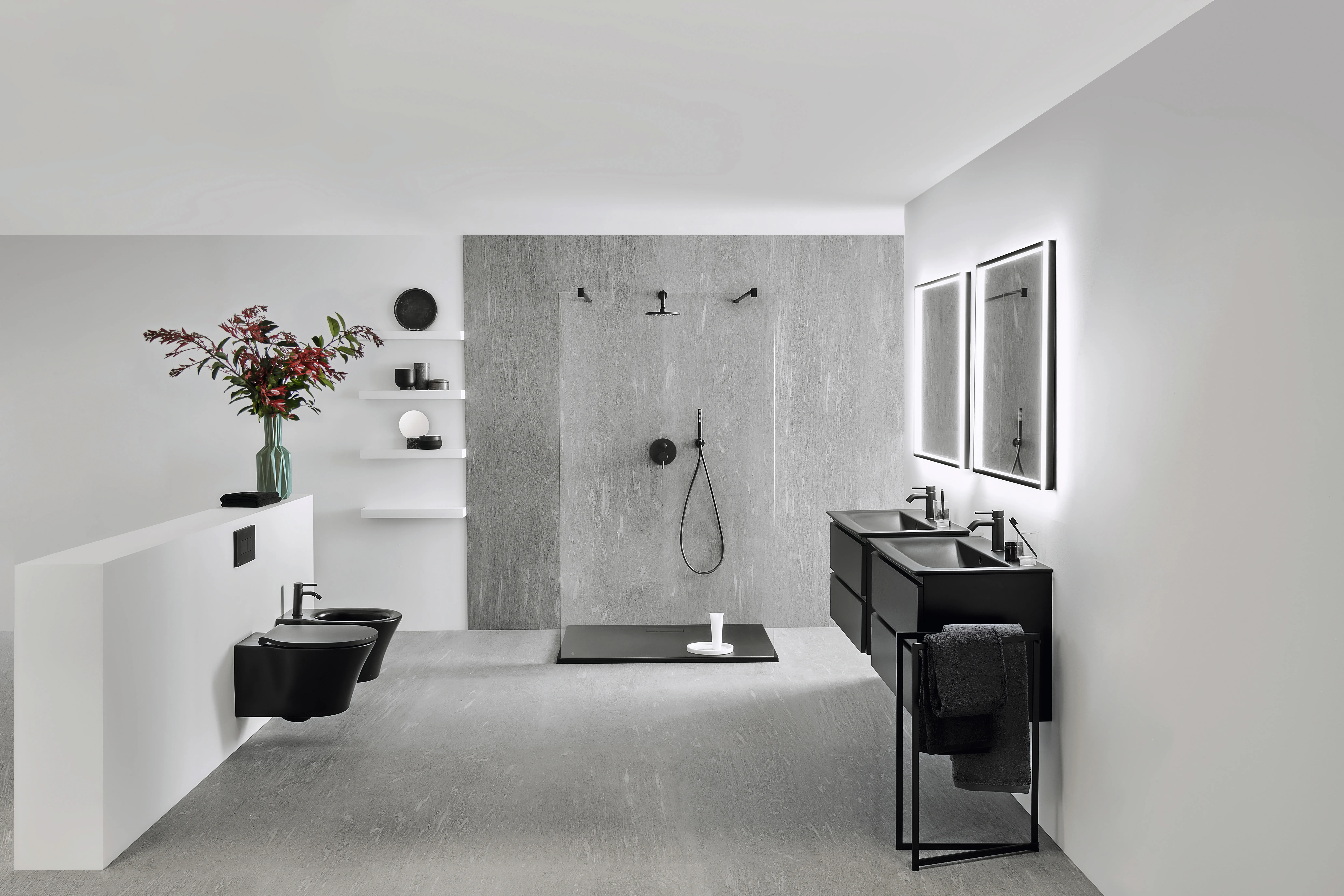 Waschbecken „ConnectAir“ 84 × 46 × 16,5 cm, Hahnlochposition mittig in Schwarz Matt Waschbecken „ConnectAir“ 84 × 46 × 16,5 cm, Hahnlochposition mittig in Schwarz Matt