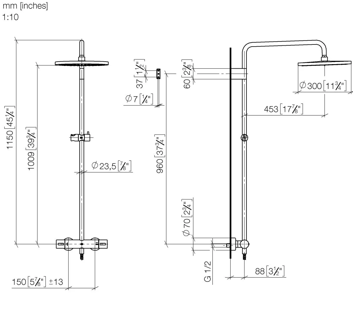 Shower Pipe mit Brause-Thermostat ohne Handbrause SERIENSPEZIFISCH Chrom 34460979