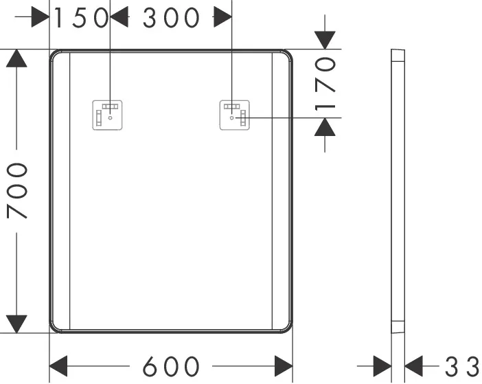 Hansgrohe Spiegel „Xarita Lite Q“ in Mattweiß Hansgrohe Spiegel „Xarita Lite Q“ in Mattweiß