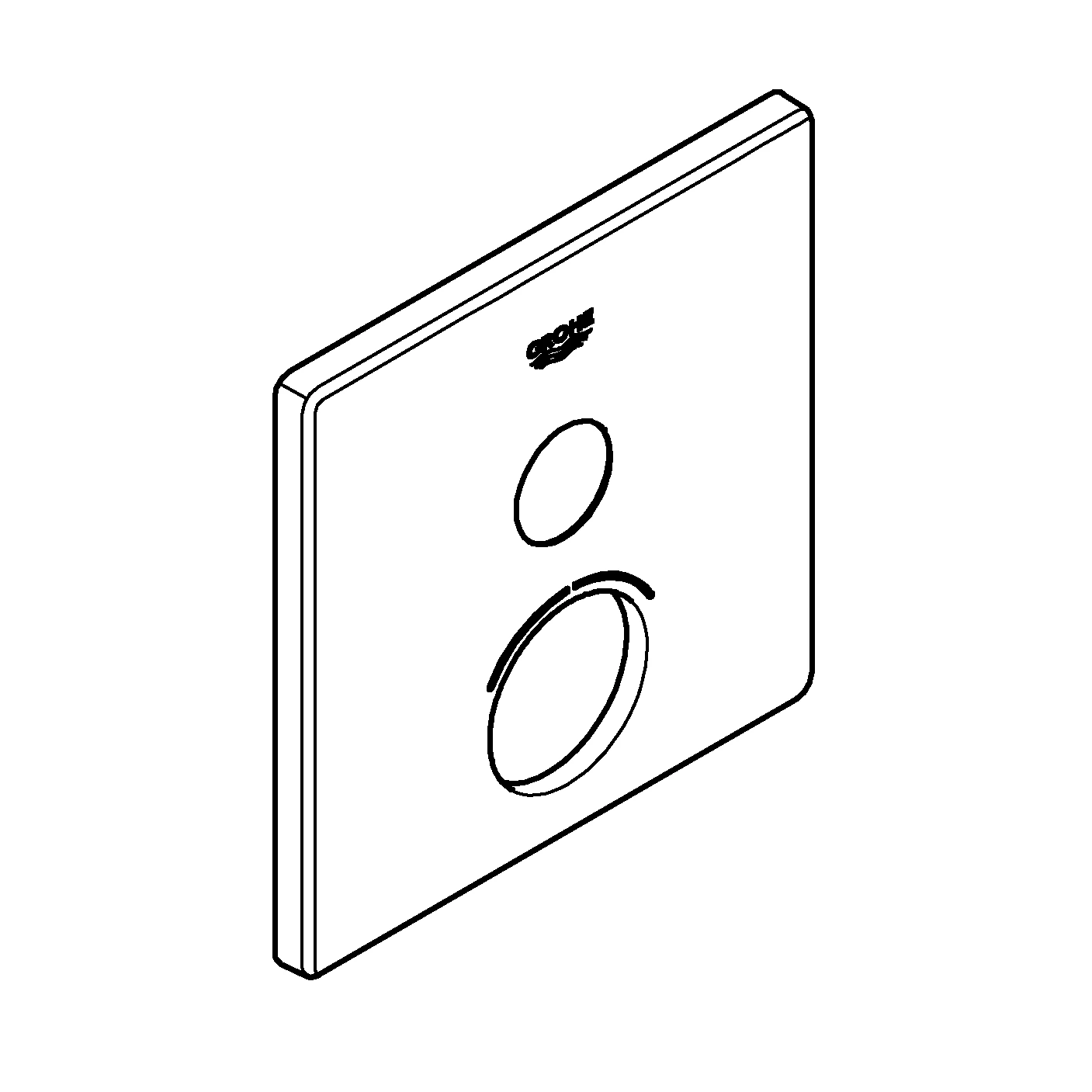 Rosette 46994, eckig, für SmartControl Unterputz, für Mischer mit 1 Absperrventil, chrom