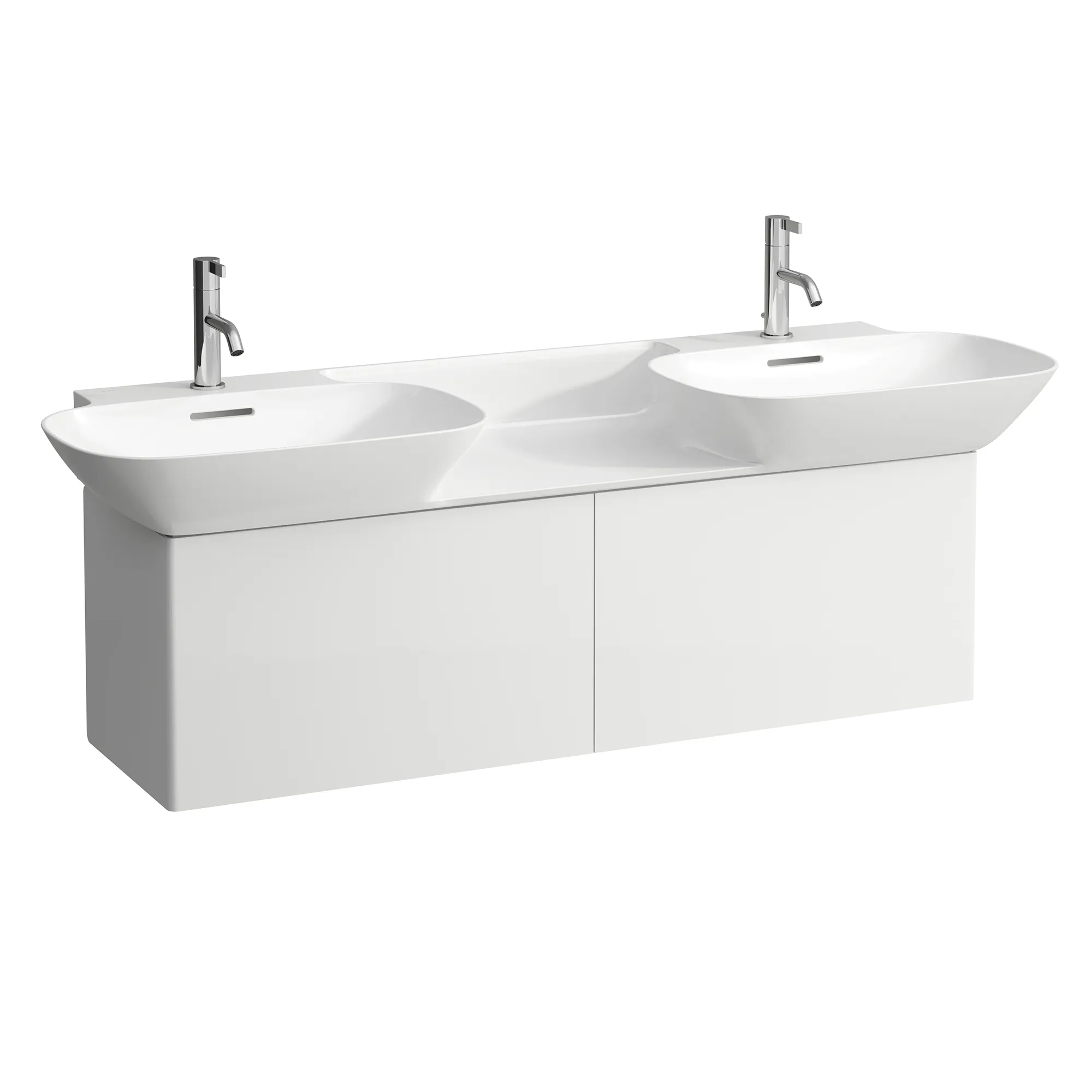 Laufen Waschtischunterbau „INO“ 350 × 355 × 1170 mm Weiß matt Front- & Korpusfarbe: Weiß matt / Schubladen: 2