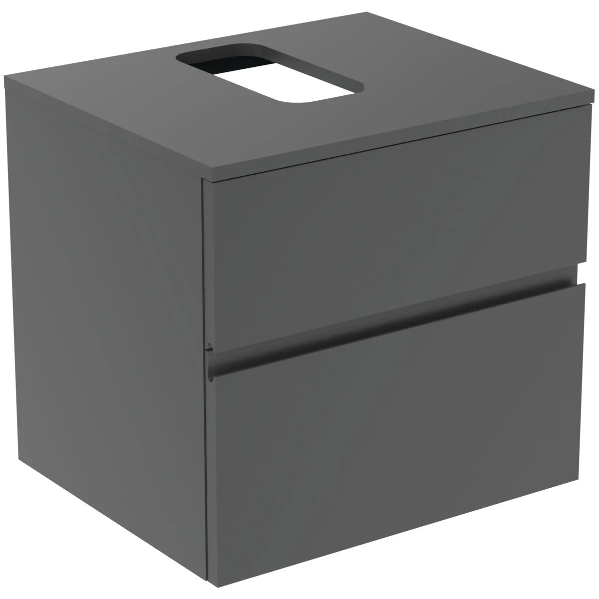 Ideal Standard Waschtischunterschrank Finesse Anthrazit matt 602x505x558 mm 2 Schubladen Softclose