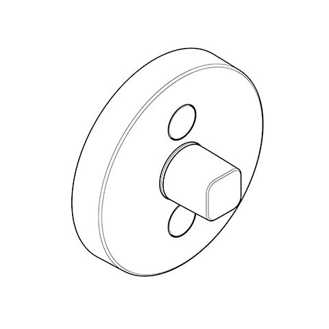 PUSH UPArm. mit Rotationskartusche mit Drucktaste für 2 Verb., rund chrom