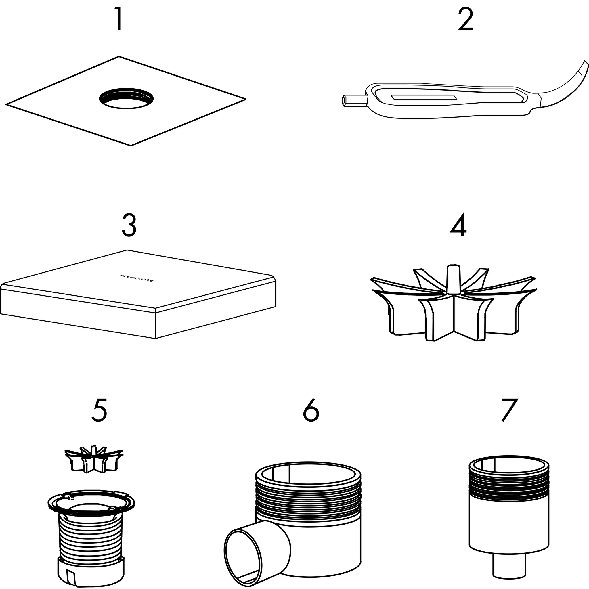 Hansgrohe RainDrain Point Komplettset Punktablauf 100⁄100 rückseitig befliesbar, Mattschwarz Hansgrohe RainDrain Point Komplettset Punktablauf 100⁄100 rückseitig befliesbar, Mattschwarz