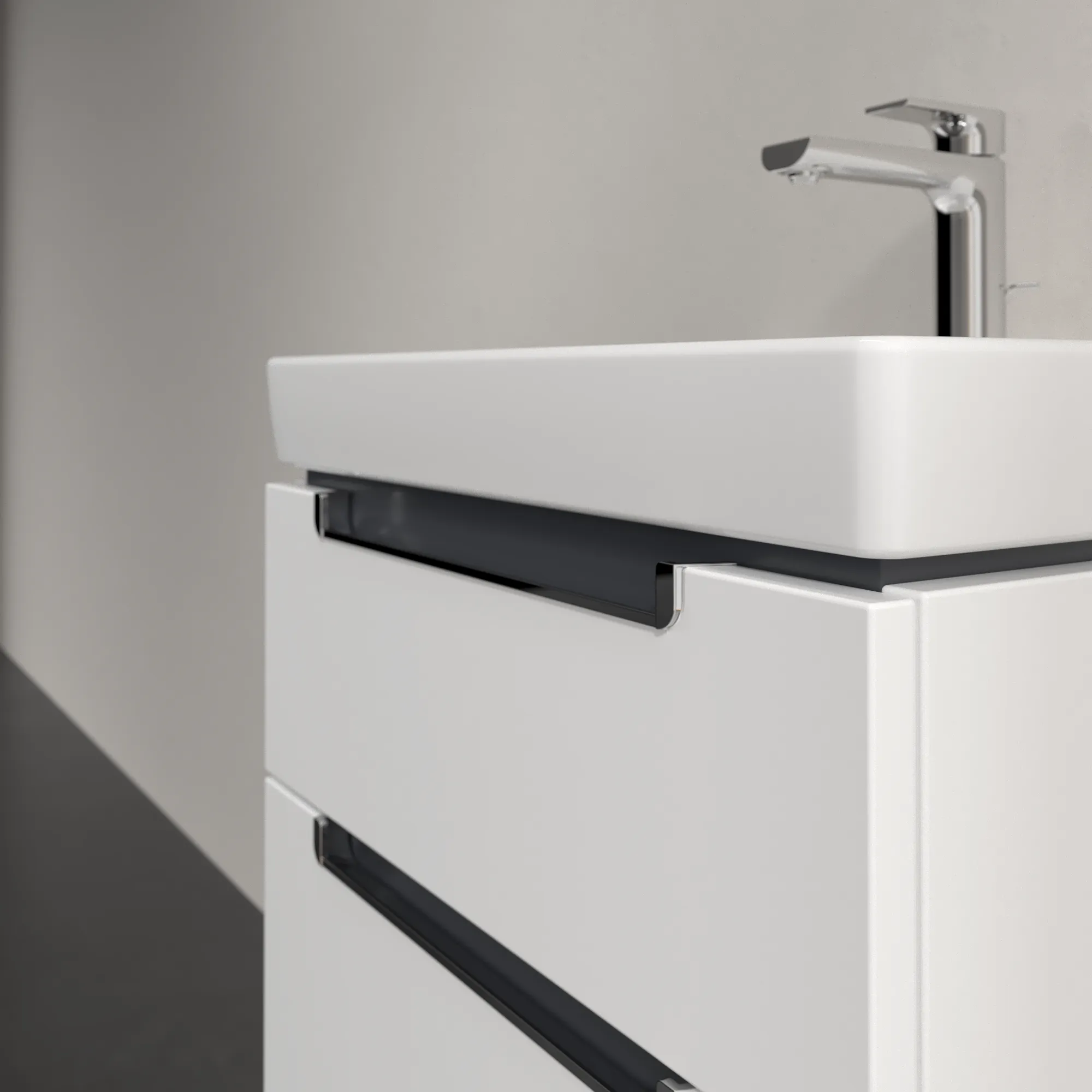 Villeroy & Boch Waschtischunterschrank „Subway 2.0“ 537 × 590 × 423 mm Weiß Matt, für Becken mittig, ohne Beleuchtung
