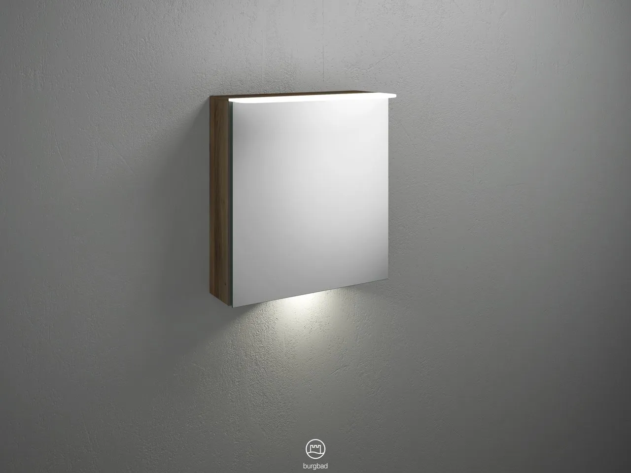 Burgbad Spiegelschrank Badu SFUA060, 310x600x665 mm, LED-Aufsatzleuchte 4200 K, beidseitig verspiegelt