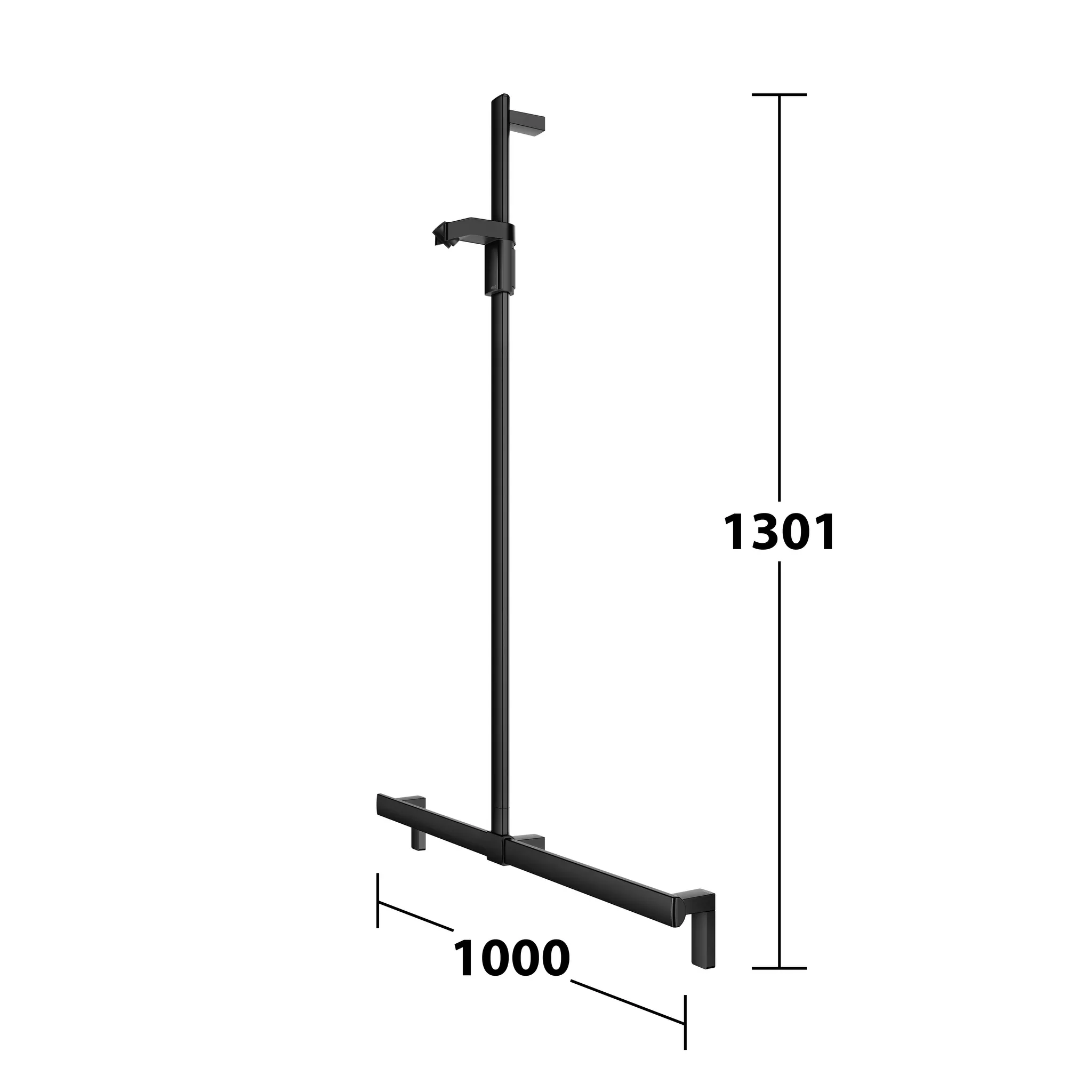 KEUCO Duschhandlauf mit Brausestange „Axess“ 932 × 1000 × 1301 mm Ausführung in Schwarz (matt)