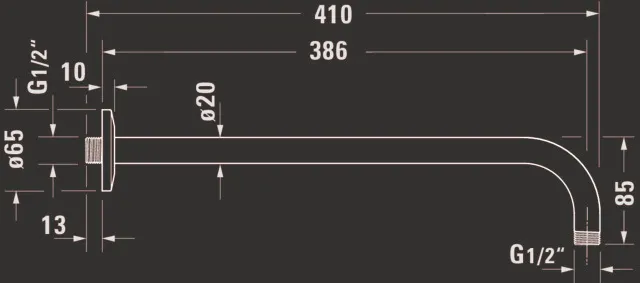 Duravit Brausearm L 410mm Wandmontage Rosette Rund Bronze Gebürstet Duravit Brausearm L 410mm Wandmontage Rosette Rund Bronze Gebürstet