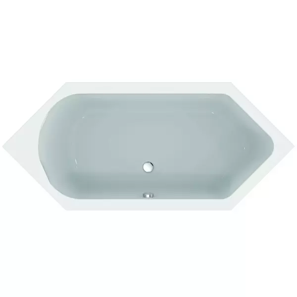 Badundu Badewanne sechseck 2050 × 900 mm, Mittelablauf