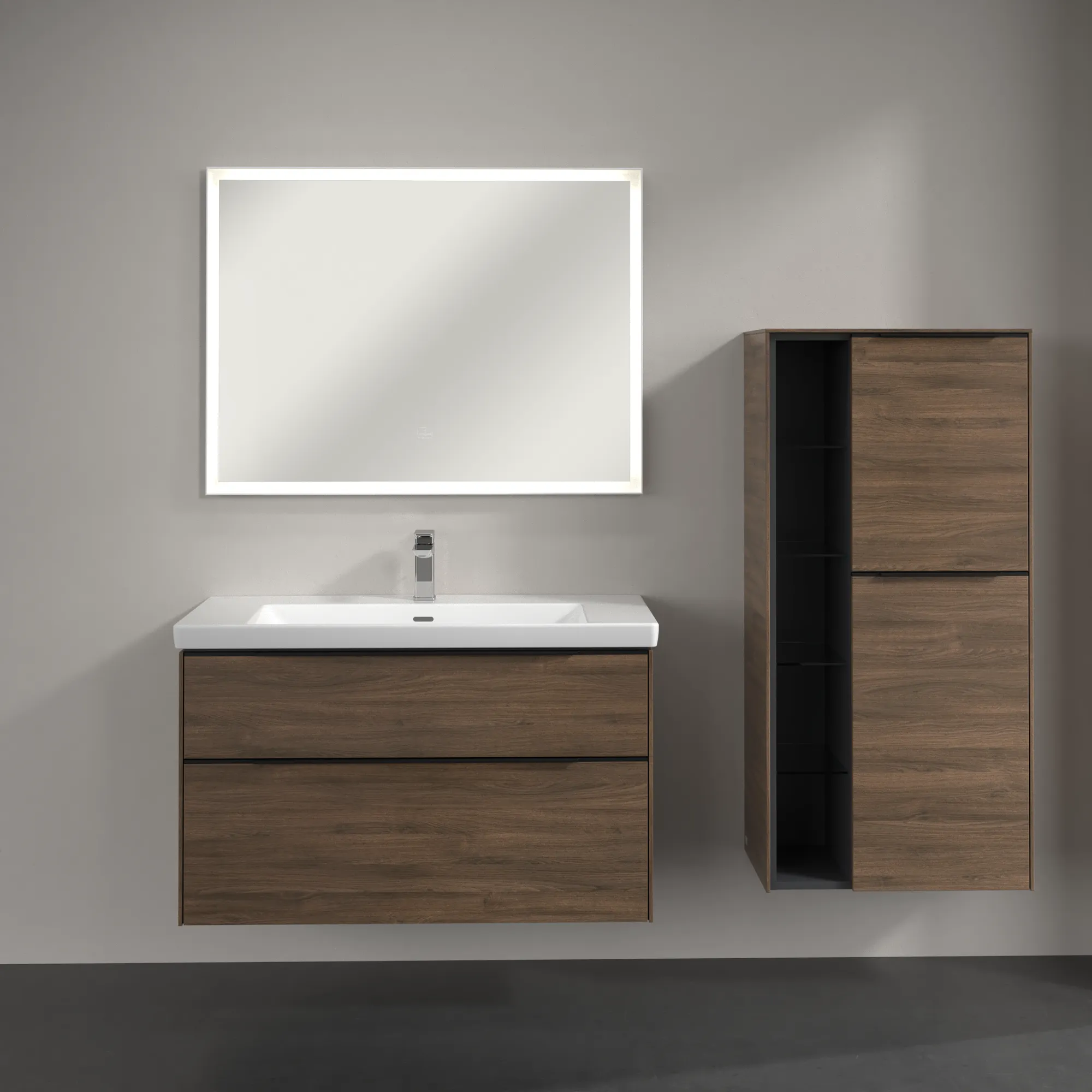 Villeroy & Boch Subway 3.0 Mittelschrank, Arizona Oak, 1200x574x346 mm, 2 Türen, SoftClosing, Wandmontage Villeroy & Boch Subway 3.0 Mittelschrank, Arizona Oak, 1200x574x346 mm, 2 Türen, SoftClosing, Wandmontage