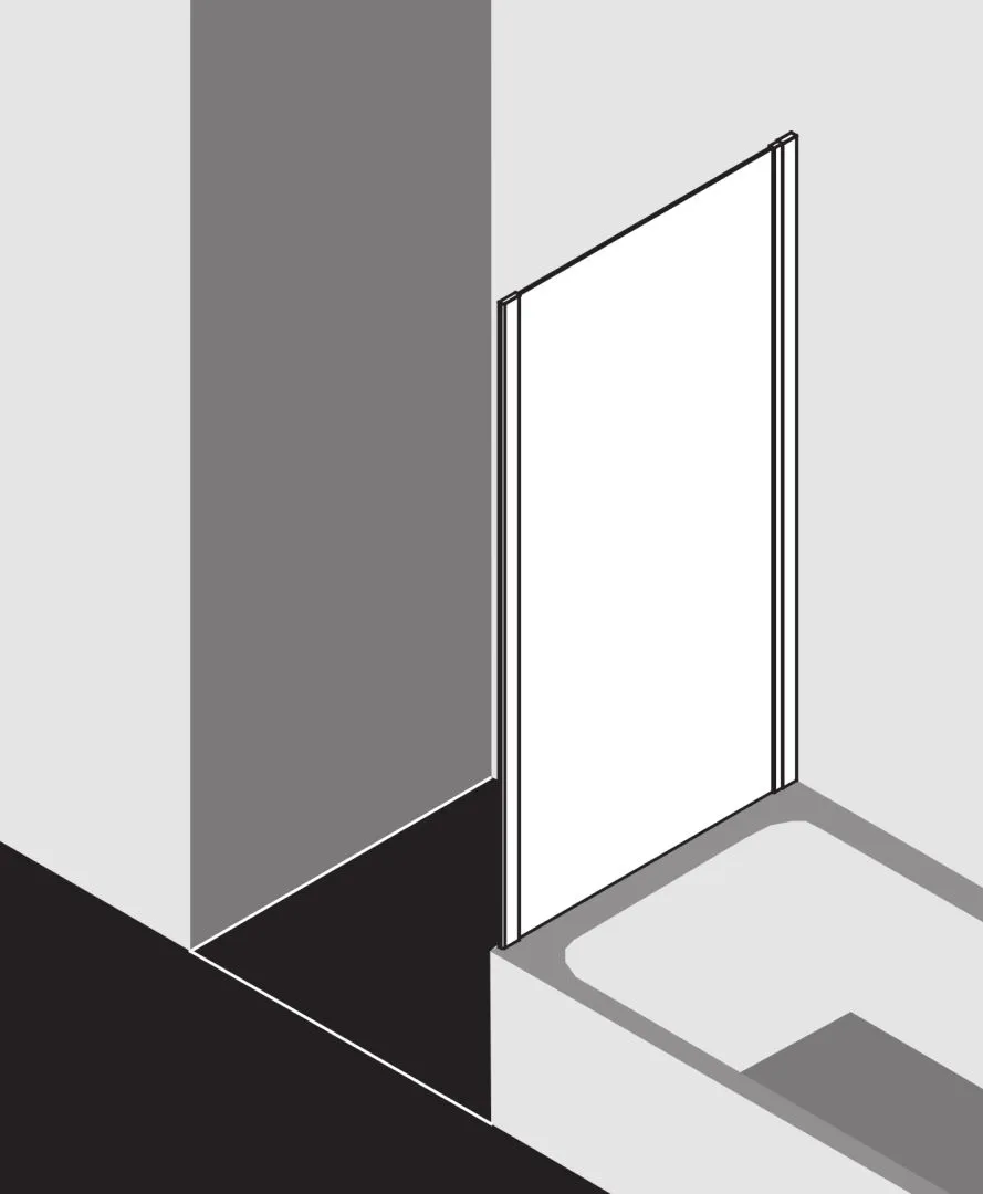 Kermi Duschdesign IBIZA 2000 Duschkabine, I2 TWO, Seitenwand verkürzt auf Badewanne, H 1600 mm, SW 680-710 mm Kermi Duschdesign IBIZA 2000 Duschkabine, I2 TWO, Seitenwand verkürzt auf Badewanne, H 1600 mm, SW 680-710 mm