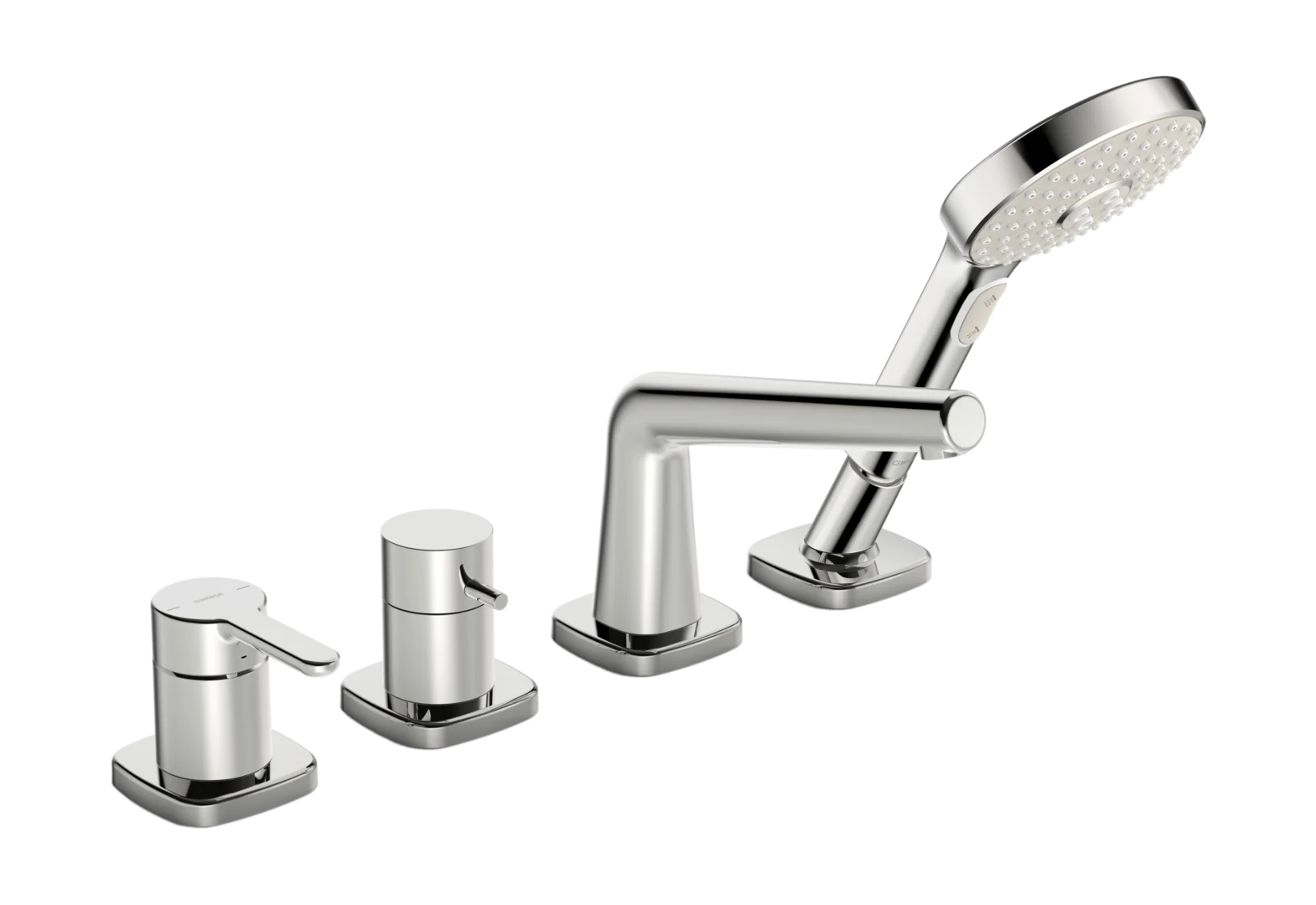 HansaDESIGNO Style Wannenarmatur, Einhebelmischer Fertigmontageset für Wanne/Brause HansaDESIGNO Style 5312 Rosette soft edge 3-strahlig