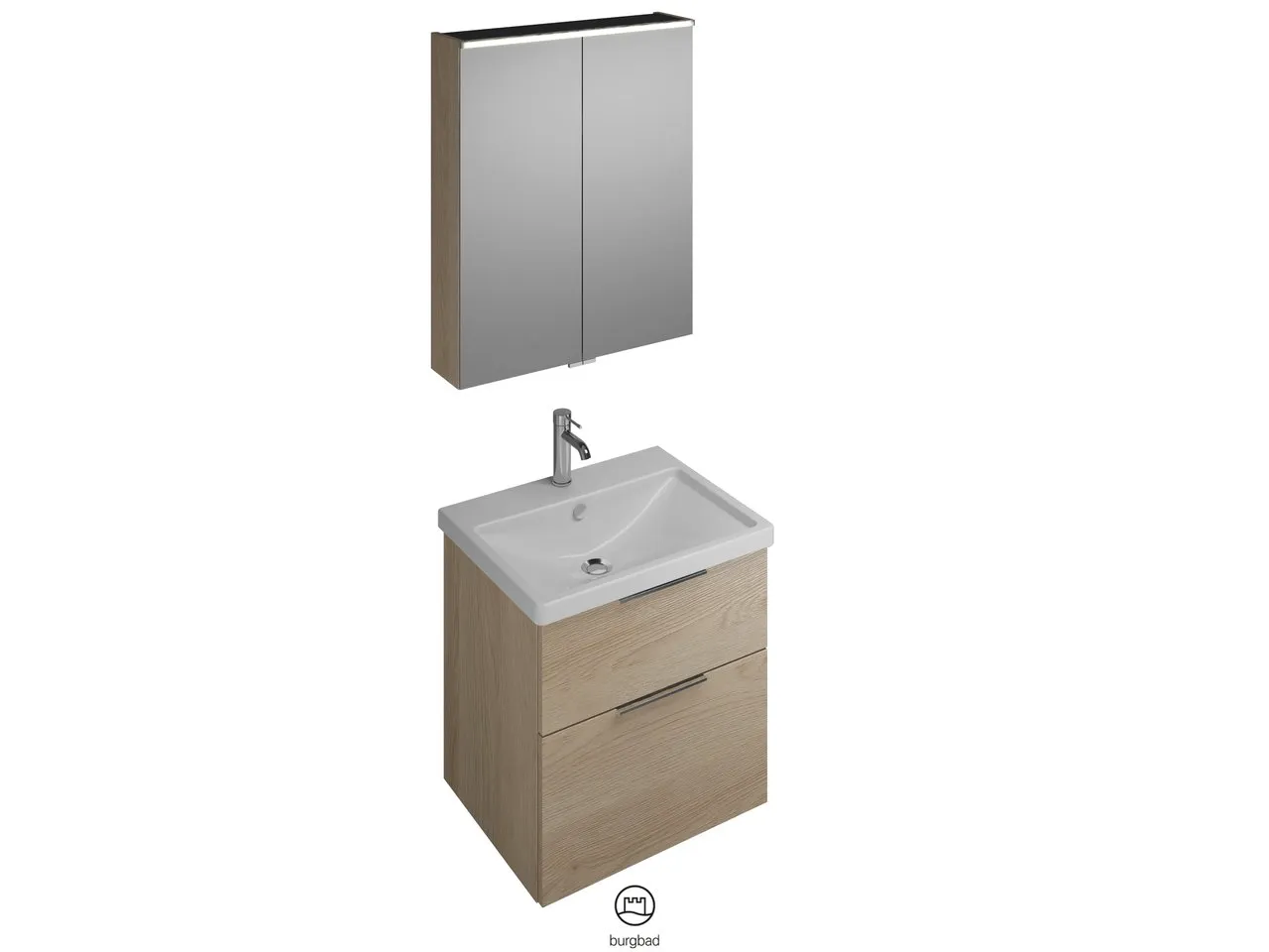 Badmöbelset (SFAN065), Breite 650 mm, Eqio, SPS, Keramik-WT, WTU, Lack Matt Badmöbelset (SFAN065), Breite 650 mm, Eqio, SPS, Keramik-WT, WTU, Lack Matt