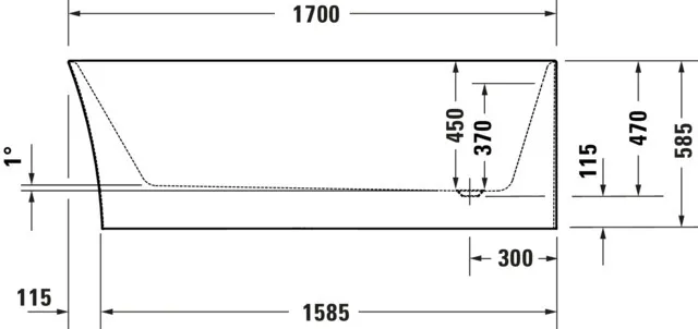 Duravit Badewanne „DuraSenja“ vorwand oval 1700 × 800 mm, rechts in Weiß Duravit Badewanne „DuraSenja“ vorwand oval 1700 × 800 mm, rechts in Weiß