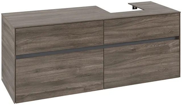 Villeroy & Boch Waschtischunterschrank „Collaro“ 1400 × 548 × 500 mm Stone Oak, ohne Beleuchtung, für Becken rechts Villeroy & Boch Waschtischunterschrank „Collaro“ 1400 × 548 × 500 mm Stone Oak, ohne Beleuchtung, für Becken rechts