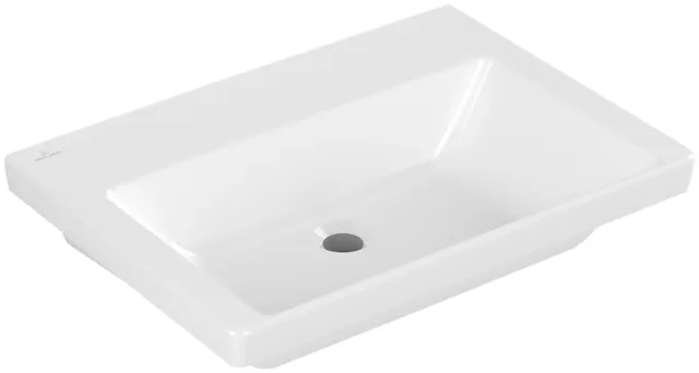 Villeroy & Boch Wandwaschtisch aus TitanCeram „Subway 3.0“ 650 × 470 × 165 mm, ohne Hahnlochbohrung in Weiß Alpin Villeroy & Boch Wandwaschtisch aus TitanCeram „Subway 3.0“ 650 × 470 × 165 mm, ohne Hahnlochbohrung in Weiß Alpin