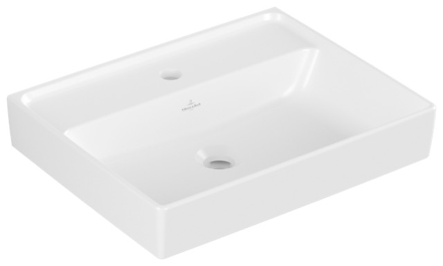 Handwaschbecken „Collaro“, ohne Überlauf, mit Hahnlochbohrung 50 cm in Stone White