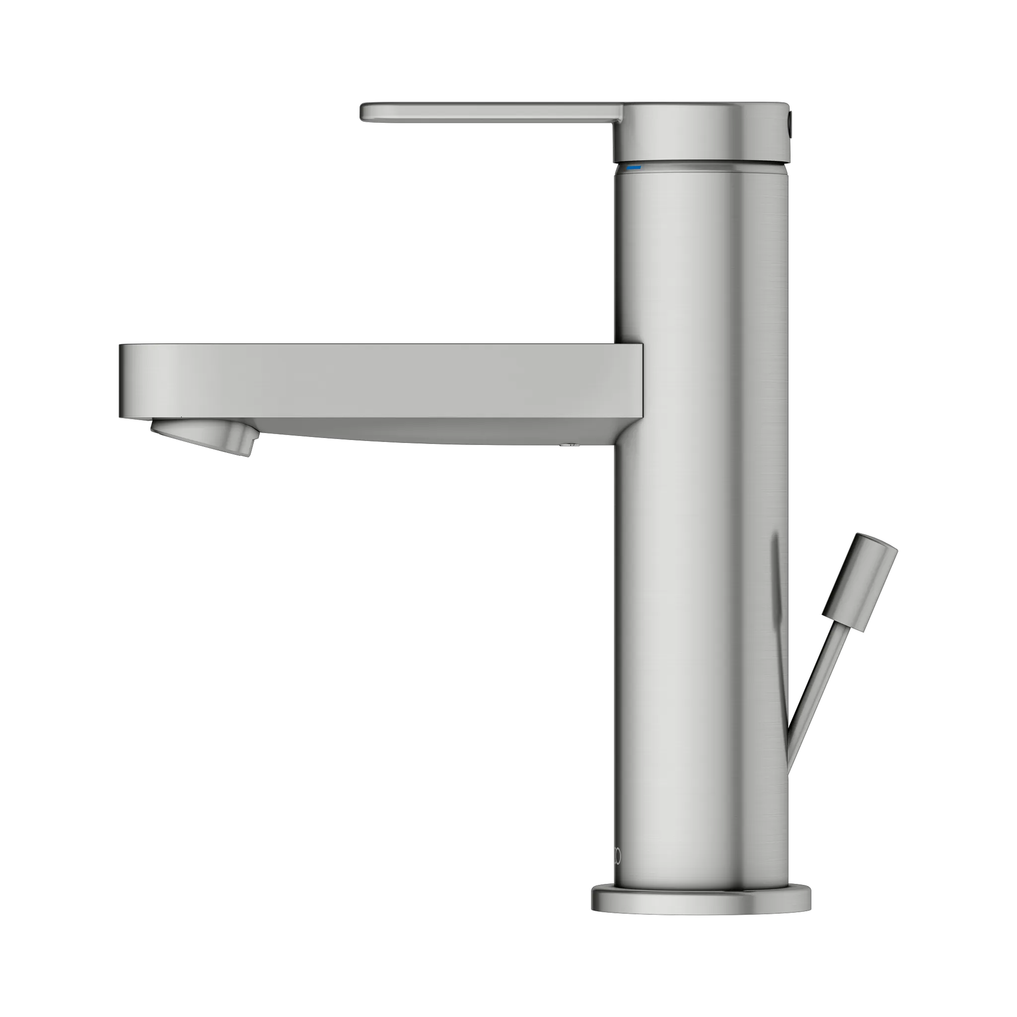 KEUCO IXMO Einhebel-Waschtischmischer 100 IXMO Flat mit Zugstangen-Ablaufgarnitur IXMO Flat, Rosette rund Edelstahl-finish