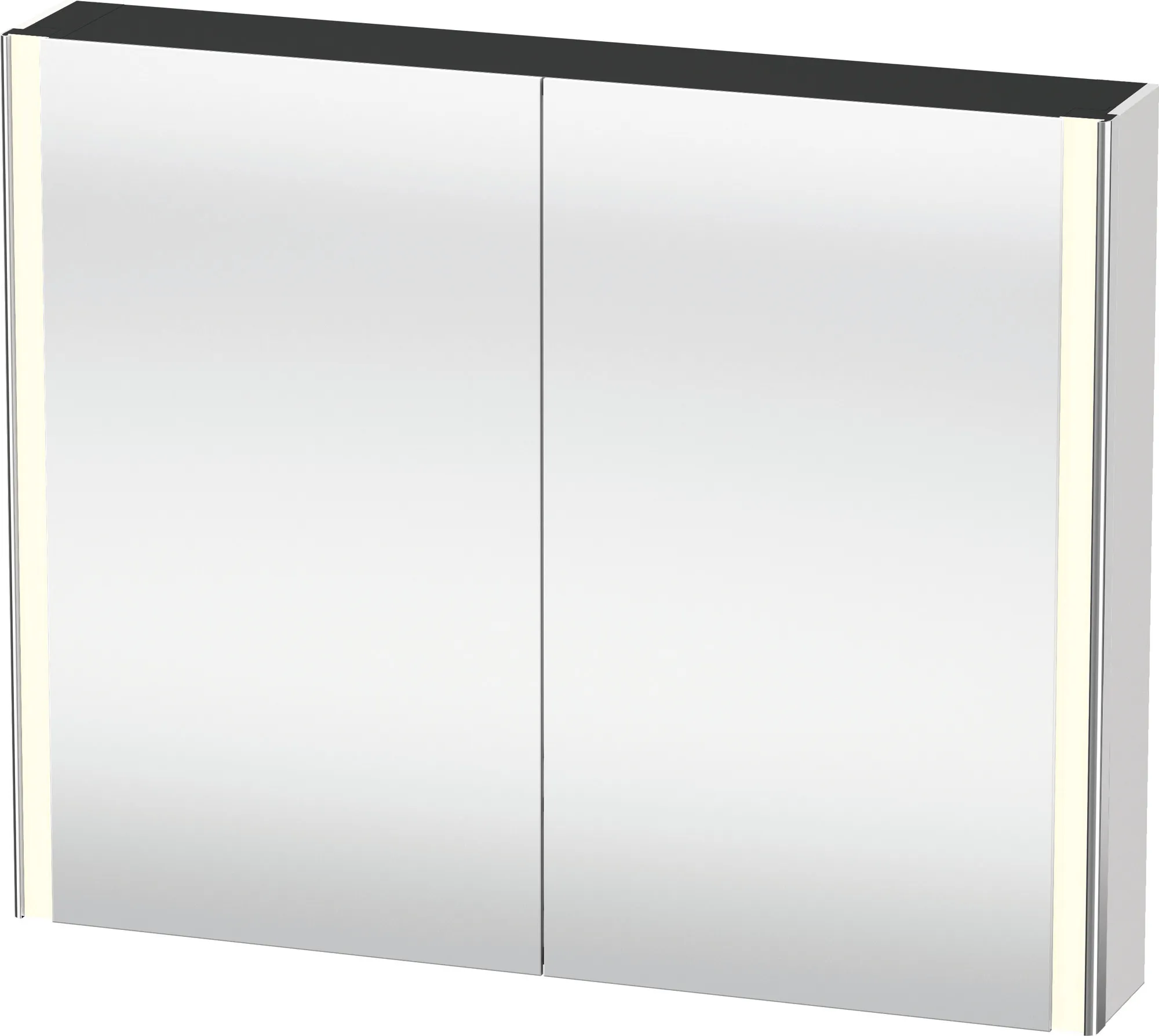 Duravit Spiegelschrank „XSquare“ 100 × 80 × 15,5 cm Größe: 100 × 15,5 × 80 cm / Korpusfarbe: Weiß Hochglanz / Oberfläche: Dekor / Steckdose: Typ F