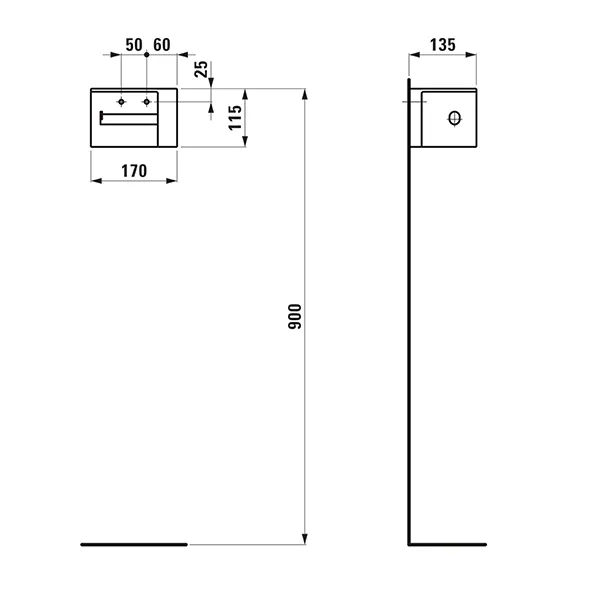 Laufen Papierrollenhalter VAL links offen Saphirkeramik weiß matt 135x170x115 mm Laufen Papierrollenhalter VAL links offen Saphirkeramik weiß matt 135x170x115 mm