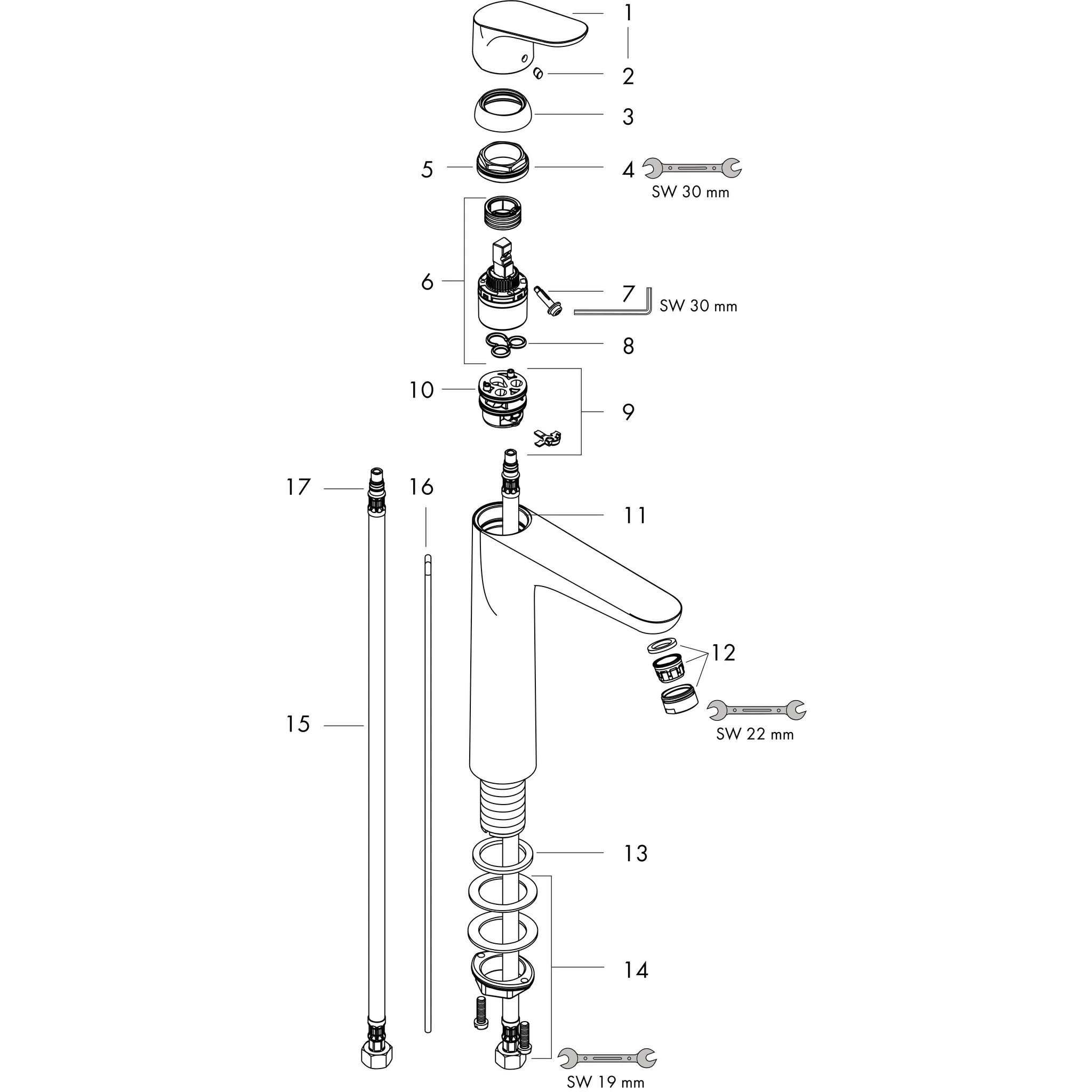 Hansgrohe Focus Einhebel-Waschtischmischer 190 mit Zugstangen-Ablaufgarnitur, Chrom