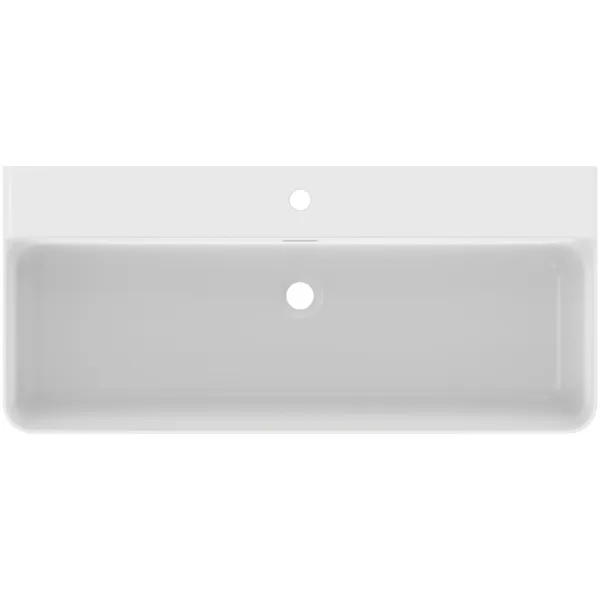 Waschbecken „Conca“ 100 × 45 × 16,5 cm, Hahnlochposition mittig in Seidenweiß