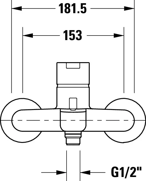 B.2 Einhebel-Wannenmischer Aufputz Ausladung 150 Breite 181,5 mm