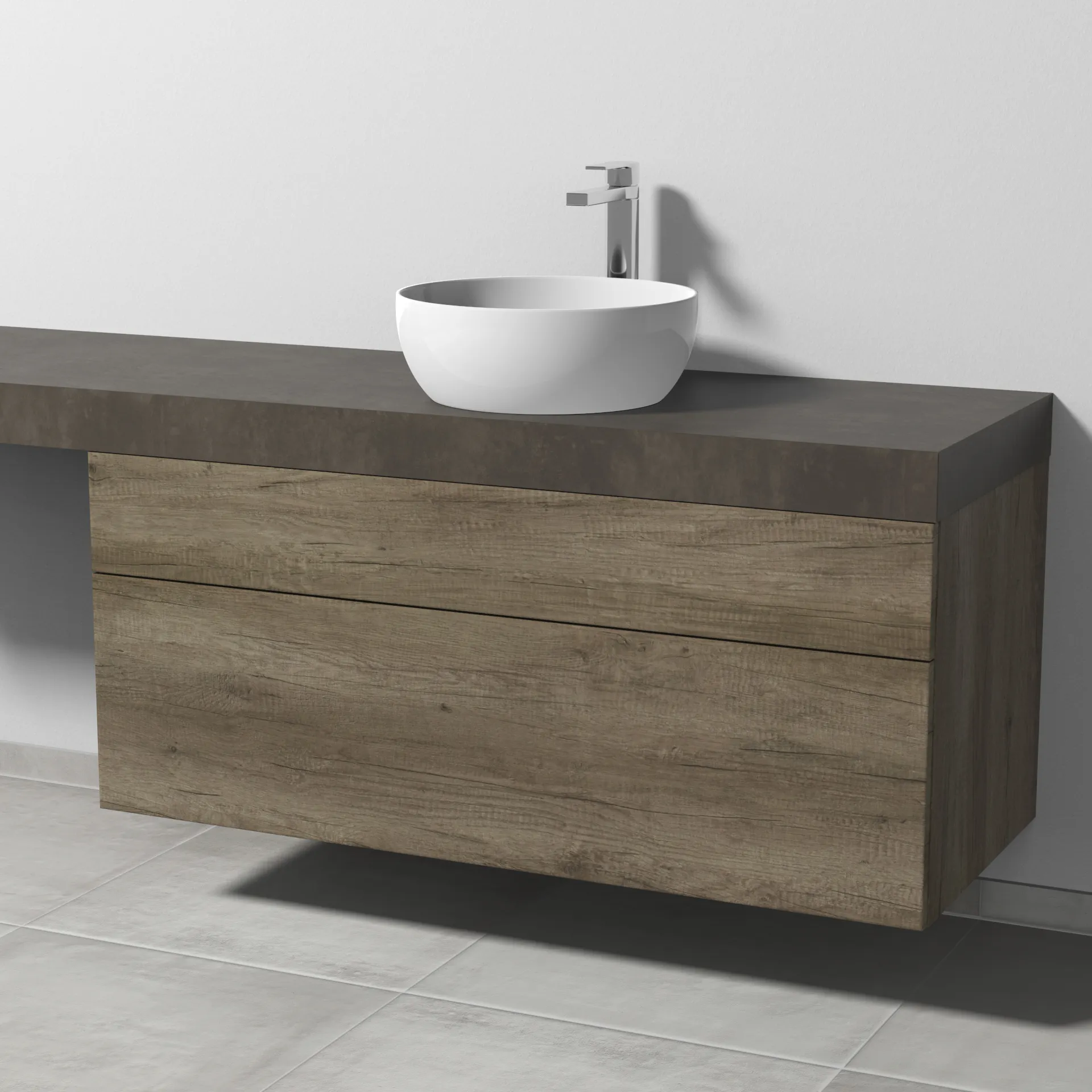 Sanipa Waschtischunterschrank „2morrow“ 1200 × 510 × 520 mm in Eiche Nebraska