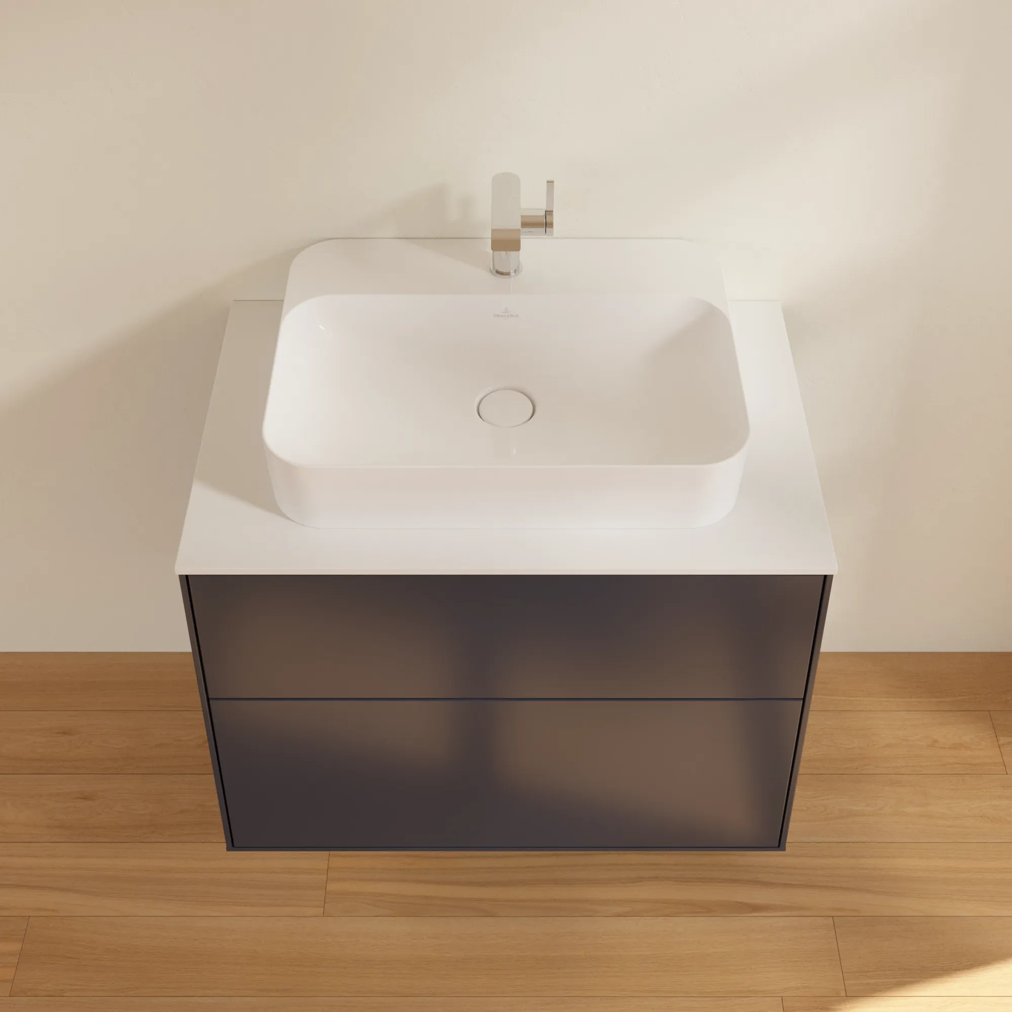 Villeroy & Boch Waschtischunterschrank „Finion“ für Schrankwaschtisch 800 × 603 × 501 mm Midnight Blue Matt Lacquer, für Becken mittig Villeroy & Boch Waschtischunterschrank „Finion“ für Schrankwaschtisch 800 × 603 × 501 mm Midnight Blue Matt Lacquer, für Becken mittig