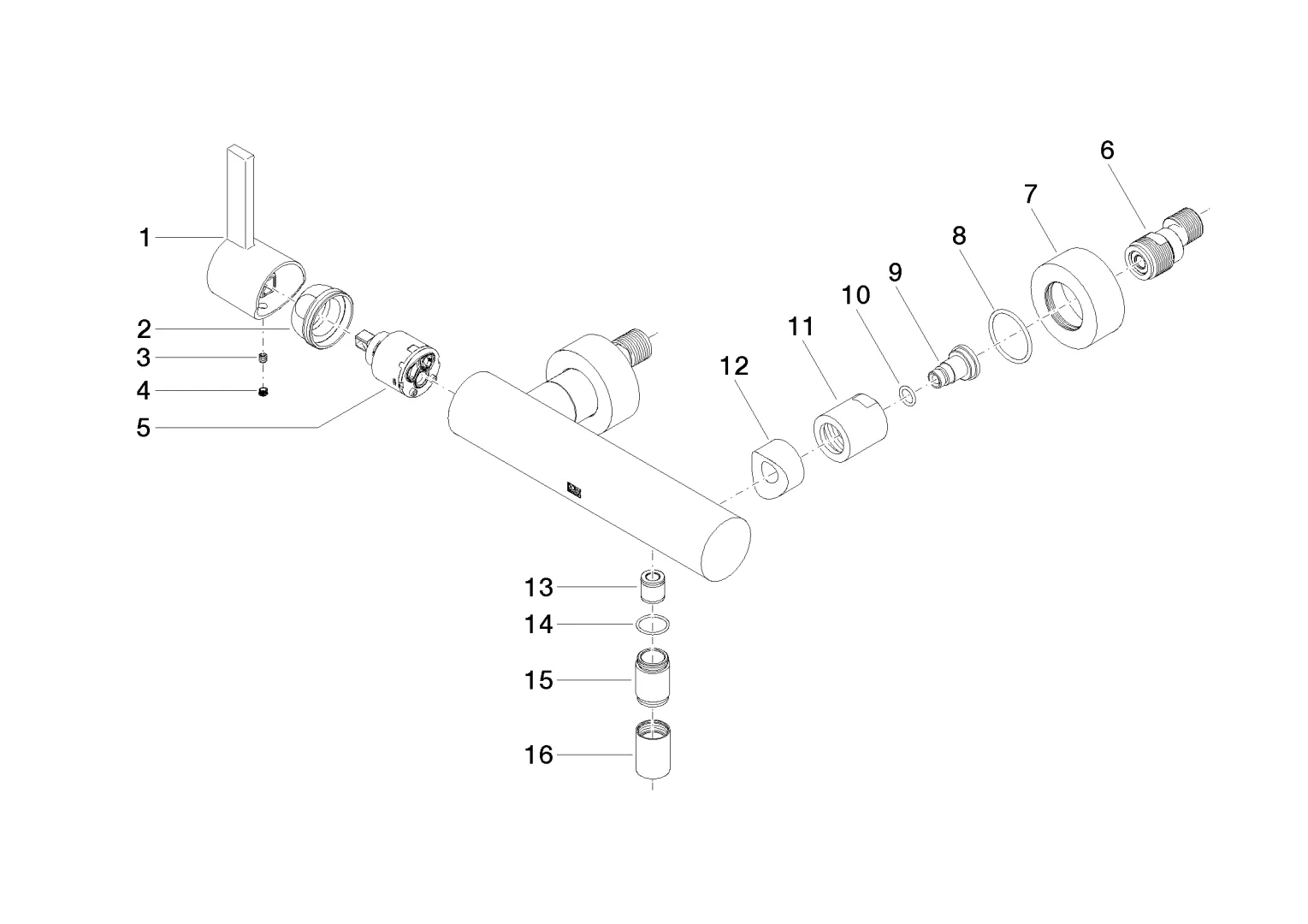 Brause-Einhandbatterie für Wandmontage IMO Chrom 33301670