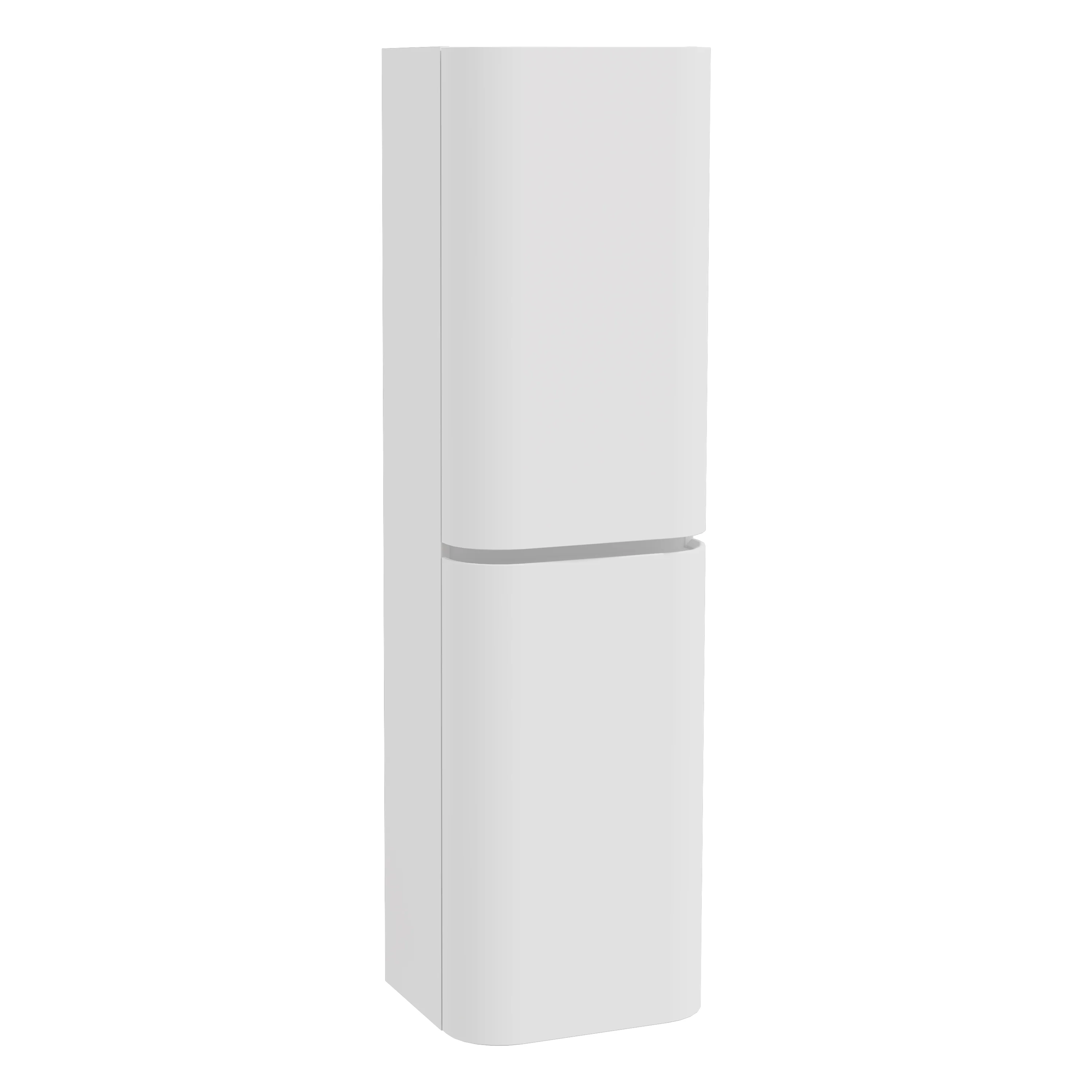 Glora Hochschrank mit 2 Türen Türanschlag rechts 45 x 39 x 160 cm (BxTxH) Wandmontage Weiß Matt