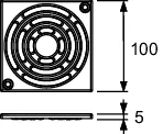 TECEdrainpoint S Designrost Edelstahl 100 × 100 verschraubbar