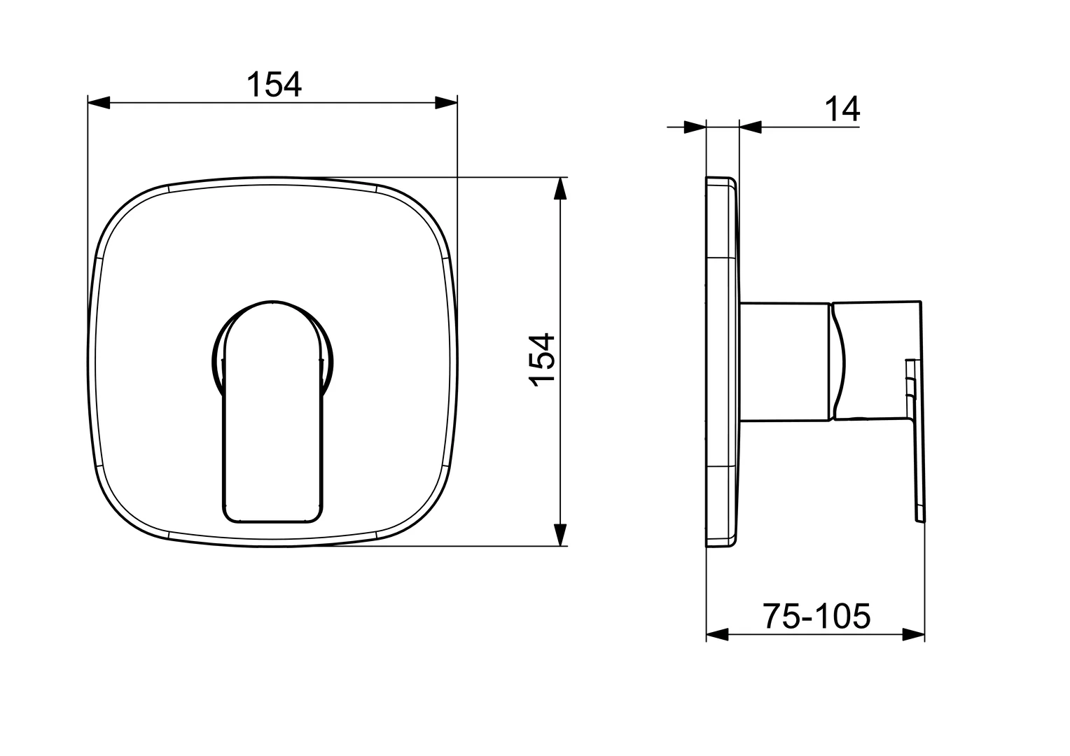 HansaSTELA Duscharmatur Einhebelmischer Fertigset für Brause-Batterie HansaSTELA 8785 Rosette soft edge Chrom