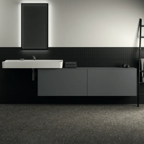 Ideal Standard Waschtischunterschrank „Conca“ 198,7 × 55 × 37,3 cm Anthrazit matt lackiert Ideal Standard Waschtischunterschrank „Conca“ 198,7 × 55 × 37,3 cm Anthrazit matt lackiert