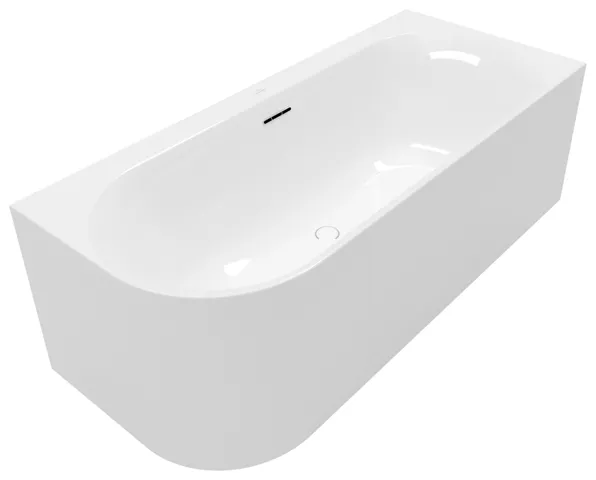 Villeroy & Boch Badewanne mit ovaler Innenform „Loop & Friends“ vorwand oval 180 × 80 cm, rechts in Weiß Alpin