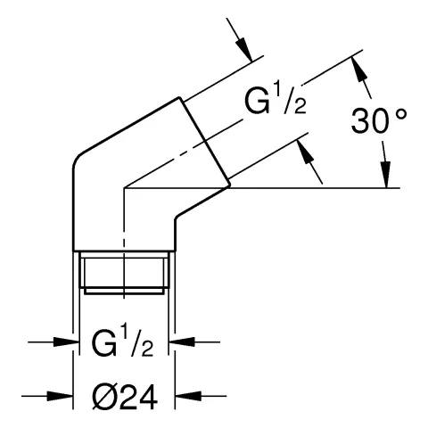 Adapter Rainshower Aqua 26893, 1/2'' x 1/2'', Metall, zur Verwendung mit Brausehalter oder Brausestange, chrom Adapter Rainshower Aqua 26893, 1/2'' x 1/2'', Metall, zur Verwendung mit Brausehalter oder Brausestange, chrom