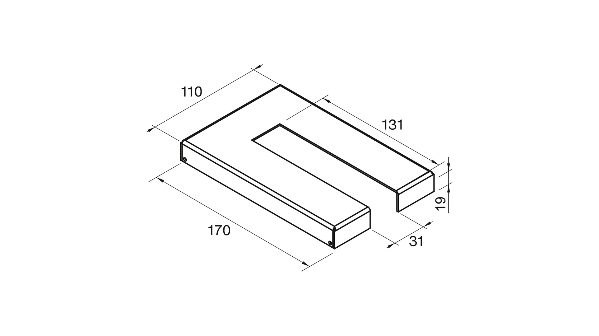 Zubehör Abdeckkappe, U-förmig f. FMORV HD10 + HD45, RAL 9016 Zubehör Abdeckkappe, U-förmig f. FMORV HD10 + HD45, RAL 9016