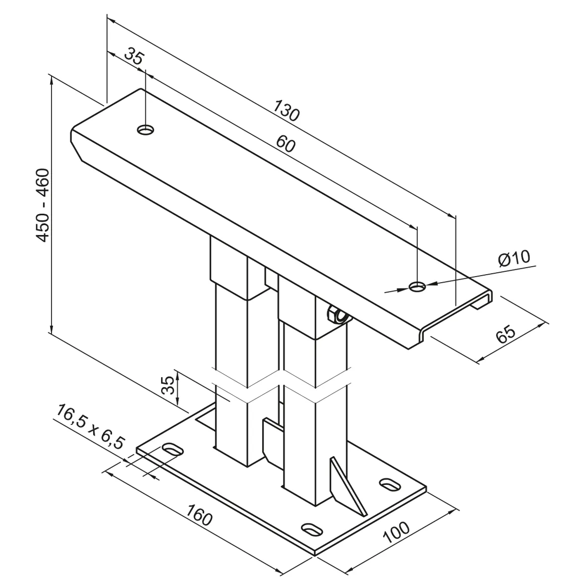 Zubehör Fußkonsole FMORV HD45-6, Sonder-Lack Zubehör Fußkonsole FMORV HD45-6, Sonder-Lack