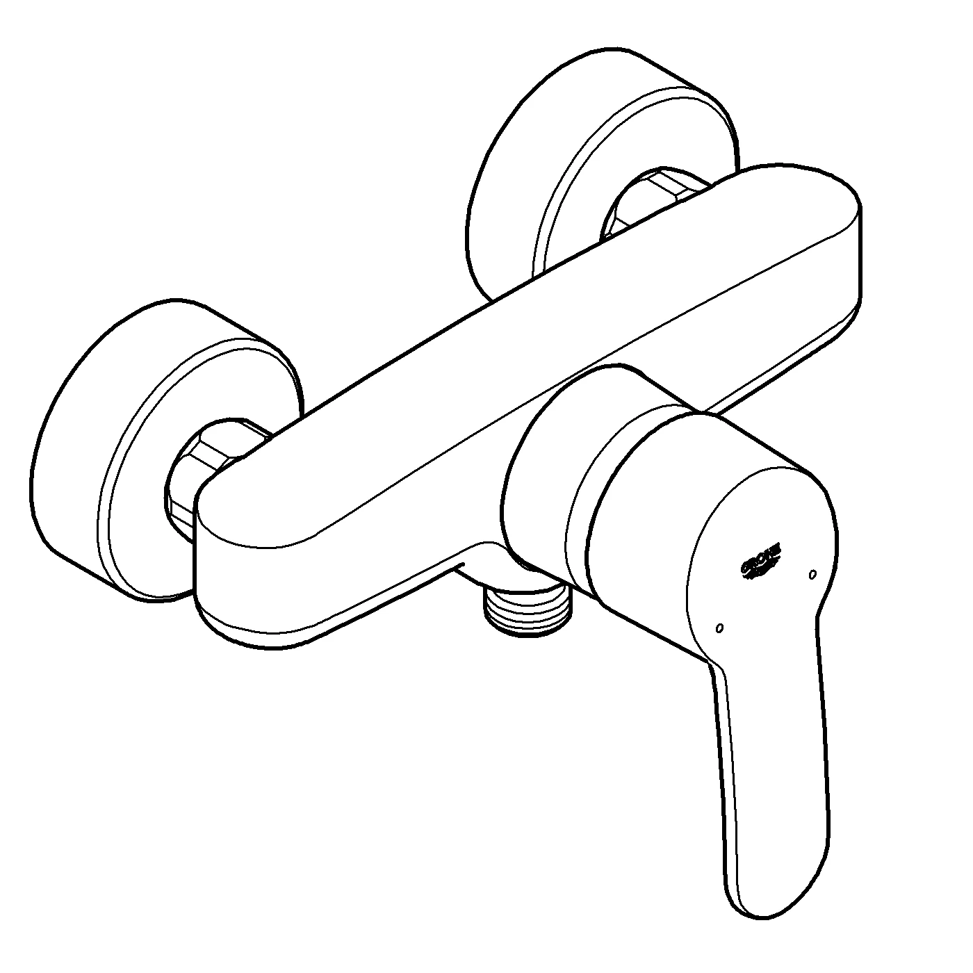 Einhand-Brausebatterie Eurostyle Cosmopolitan 33590_2, Wandmontage, eigensicher, chrom