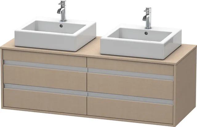 Duravit Waschtischunterschrank wandhängend „Ketho“ 140 × 49,6 × 55 cm Leinen Duravit Waschtischunterschrank wandhängend „Ketho“ 140 × 49,6 × 55 cm Leinen